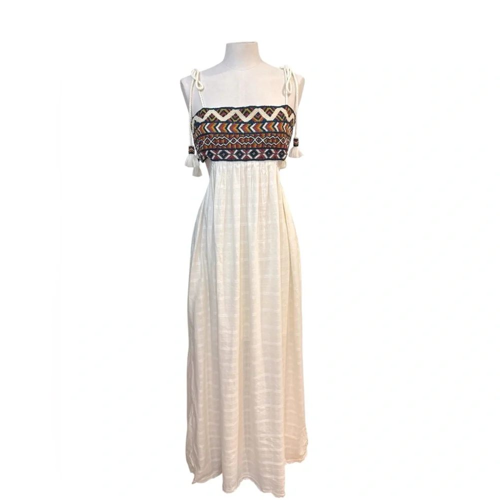 Free People Phoenix Beaded Maxi Boho Dress size M